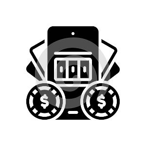 Black solid icon for Betting, prerequisite and betting photo