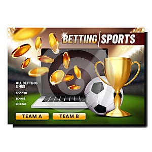 Betting Sport Game Creative Promo Poster Vector