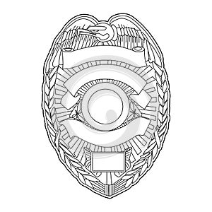 vector of Security Police badge, sheriff badge