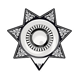 vector of Security Police badge, sheriff badge