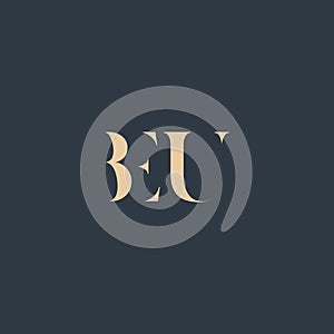BEU abstract letter logo