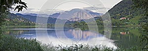 Beuaitful lake panorama in north italy lovere