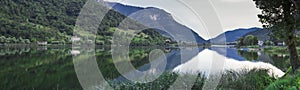 Beuaitful lake panorama in north italy lovere