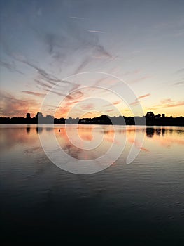 Beuatiful shot of the sunset sky over the Hollingworth Lake photo