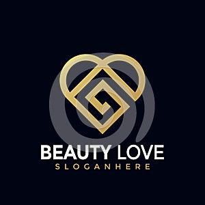 Beuaty Love Cosmetic Modern Logo Design Vector Illustration