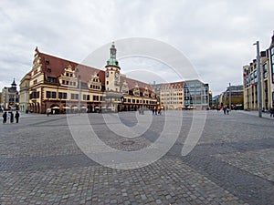 Beutiful german architecture on the streets of Leipzig