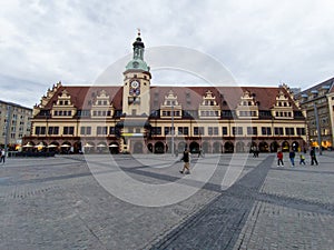 Beutiful german architecture on the streets of Leipzig