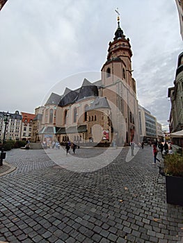 Beutiful german architecture on the streets of Leipzig