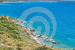 Beutiful natural scenery leading to Kaladi Beach in Kythira island, Greece photo