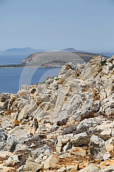Beutiful rocky coast in Levitha
