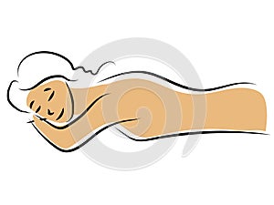 Beutiful woman massage spa illustration photo