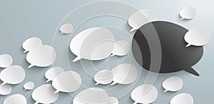 Bevel Speech Bubbles Refutation Header Infographic