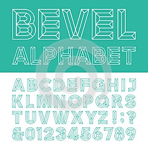 Beveled Alphabet Vector Font. photo