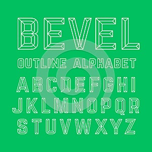 Beveled outline alphabet