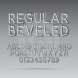 Beveled Outline Font and Digit