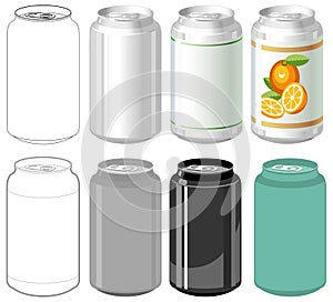 Beverage can in different styles