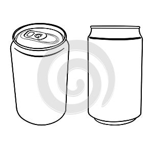 Beverage can outline vector photo