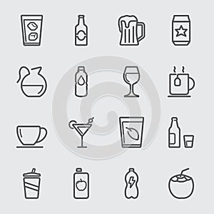 Beverage line icon photo