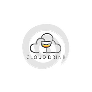 Beverage logo vector icon illustration cloud design template
