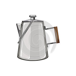 beverage percolator pot coffee cartoon vector illustration