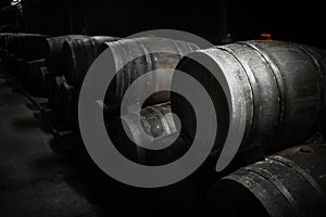 Beverage storage cellar, barrels