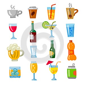 Beverages icons set