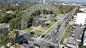 Beverly Gardens Park at Beverly Hills in Los Angeles United States.