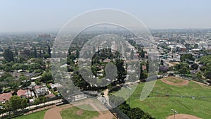 Beverly Hills Baseball Field in the Park Aerial Shot