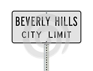 Beverly Hills City Limit road sign