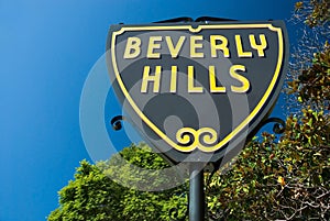 Beverly Hills sign in Los Angeles close-up view