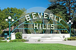 Beverly Hills sign in Los Angeles park