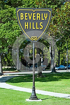 Beverly Hills sign in Los Angeles park