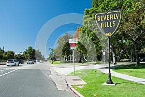 Beverly Hills sign in Los Angeles park