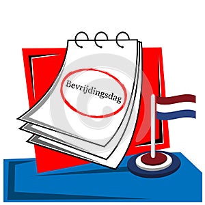 Bevrijdingsdag with reminder paper stock vector