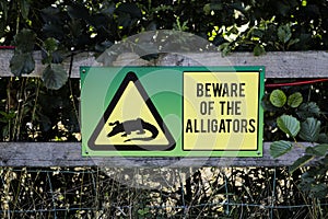 Beware of the Alligtors Sign