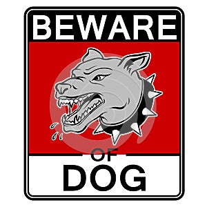 Beware of angry dog pop art vector illustration