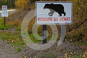 Beware of bears sign.