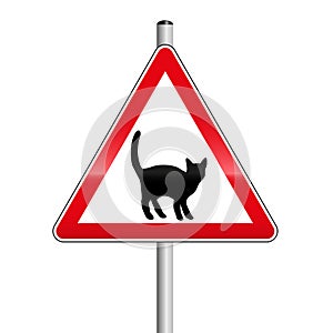 Beware Of Cat Caution Street Sign