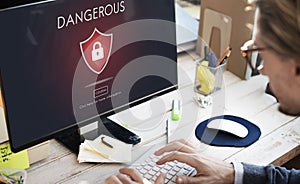 Beware Caution Dangerous Hacking Concept