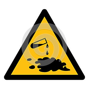 Beware Chemical Spill Symbol Sign Isolate On White Background,Vector Illustration EPS.10