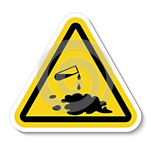 Beware Chemical Spill Symbol Sign Isolate On White Background,Vector Illustration EPS.10