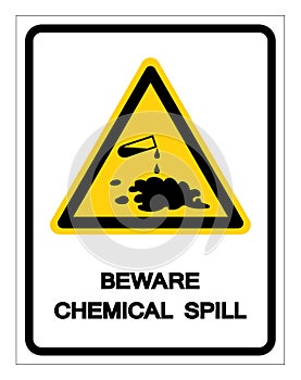 Beware Chemical Spill Symbol Sign ,Vector Illustration, Isolate On White Background Label .EPS10