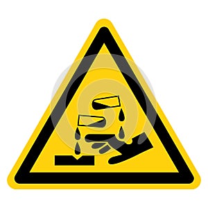 Beware Corrosive Substance Symbol ,Vector Illustration, Isolate On White Background Label. EPS10