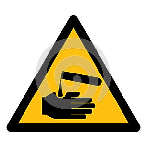 Beware Corrosives Symbol Isolate On White Background,Vector Illustration EPS.10