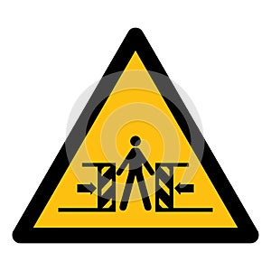 Beware Crushing Symbol Sign Isolate On White Background,Vector Illustration EPS.10