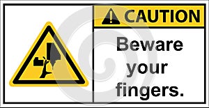 Beware of the dangers of CNC machines.,Caution sign