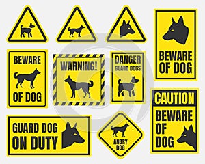 Beware of dog sign