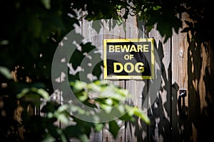 Beware of dog sign