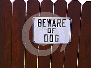 Beware of dog sign