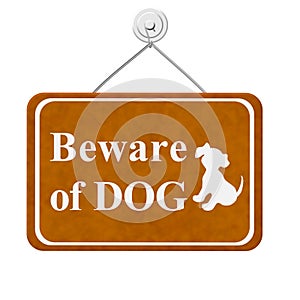 Beware of Dog sign with a cute puppy